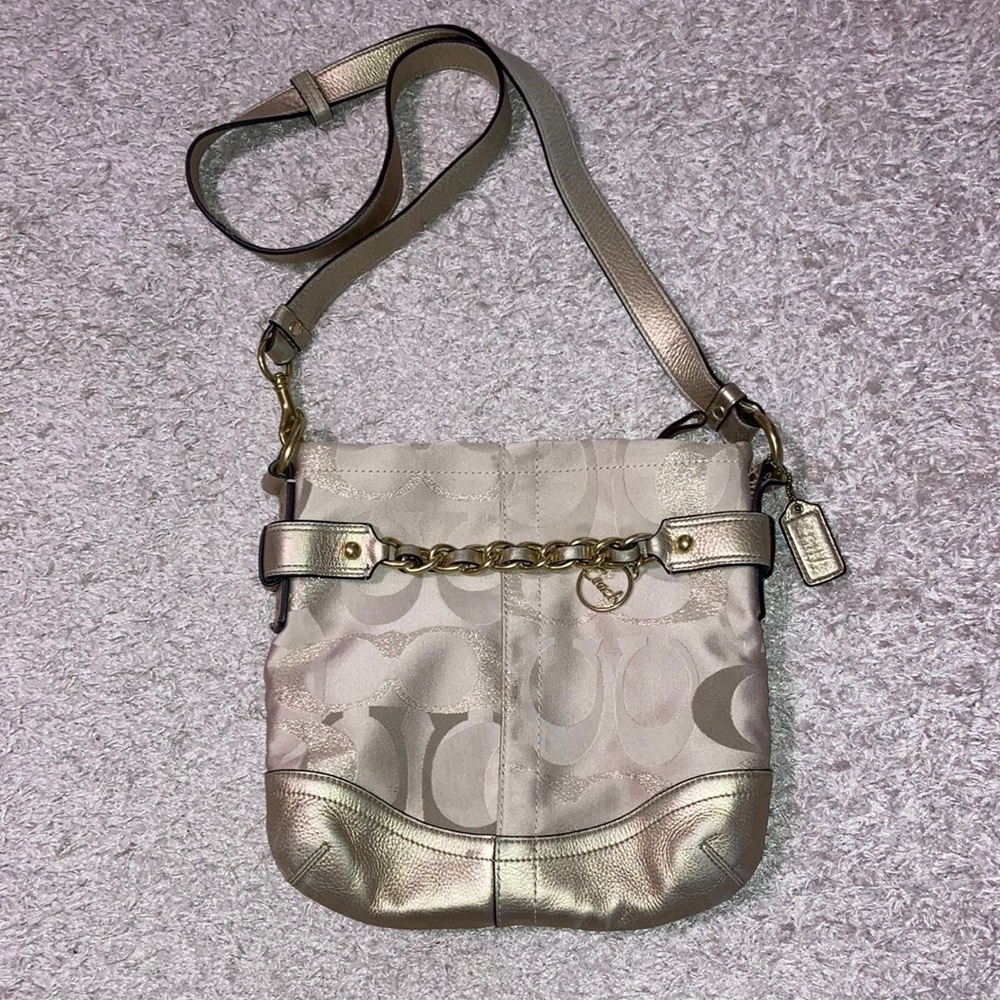 Gold Crossbody Coach Bag